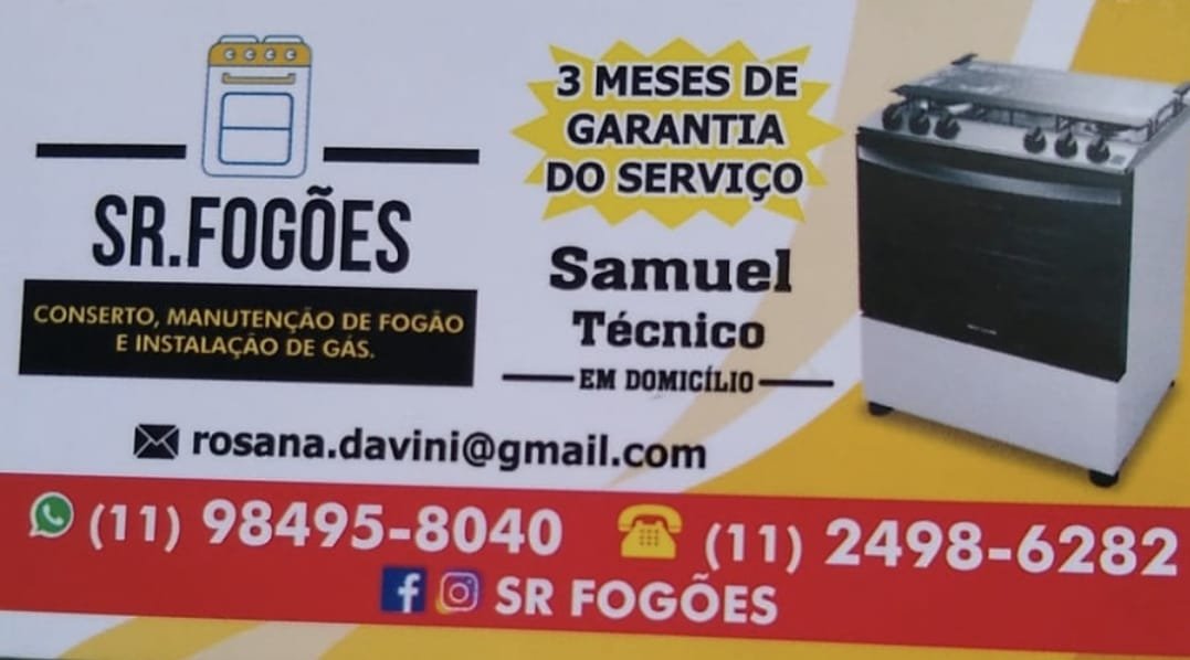 SR Fogões  Conserto de Fogão  em São Paulo