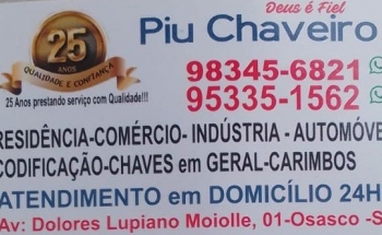 Chaveiro Piu 24 Horas em Osasco 