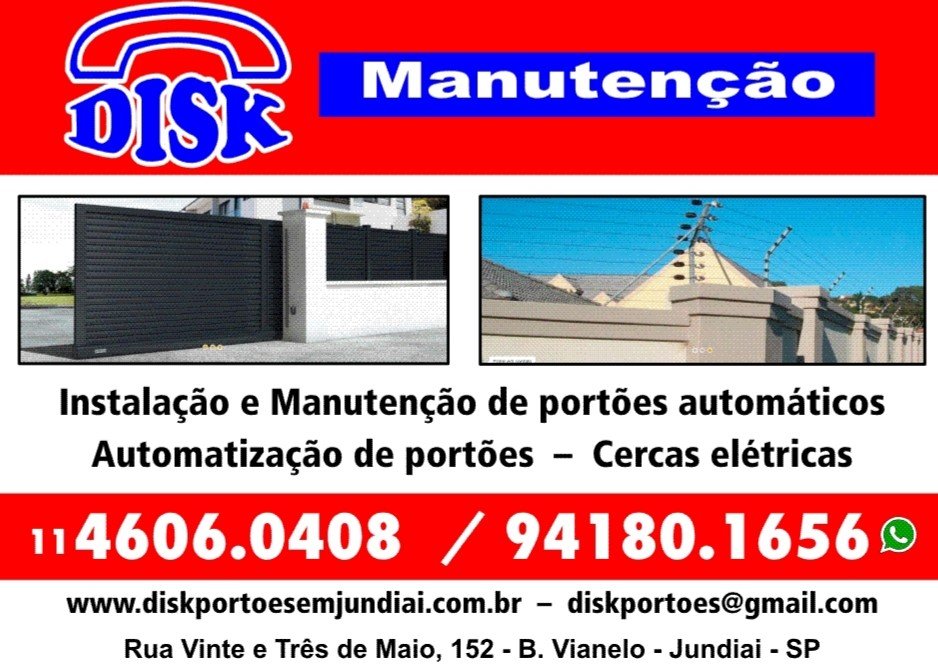Fabricação e Manutenção De Portões em Jundiaí Disk Manutenção