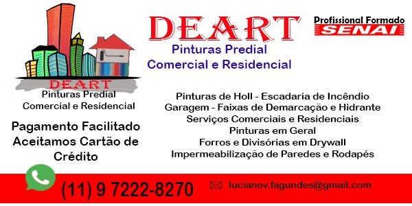 Deart Pinturas Predial Comercial e Residencial - Vila dos Palmares