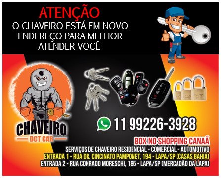 Chaveiro Dct Car em São Paulo