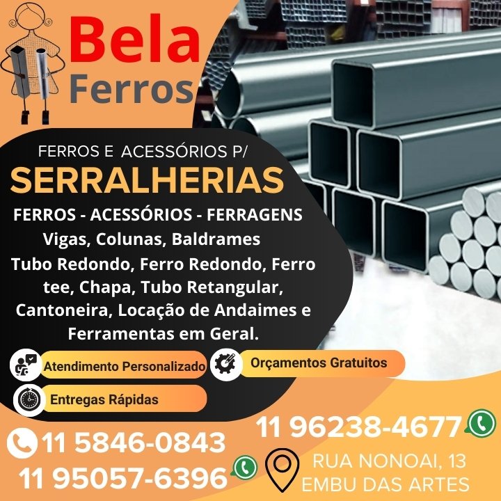 Bela Ferros -  Comércio de Ferros e Acessórios Para Serralherias