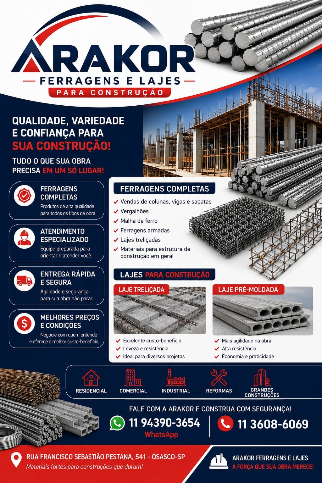 Arakor Comercio de Ferro e Laje em Osasco