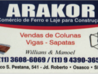 Arakor Comercio de Ferro e Laje em Osasco