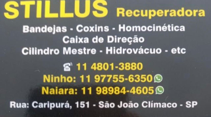 Recuperadora De Peças Na Zona Sul - Stillus Recuperadora