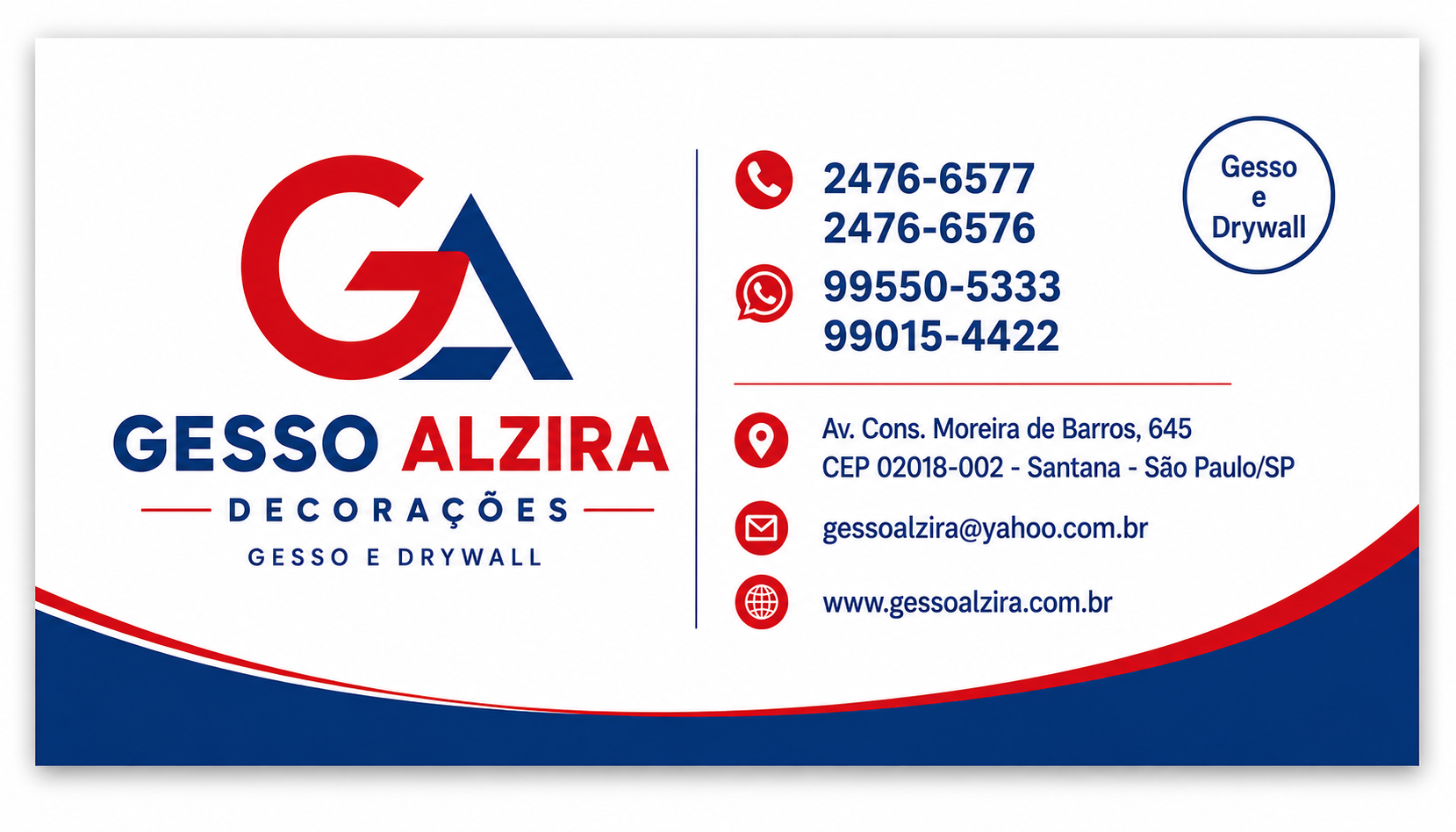 Gesso e Drywall na Zona Norte  Gesso Alzira