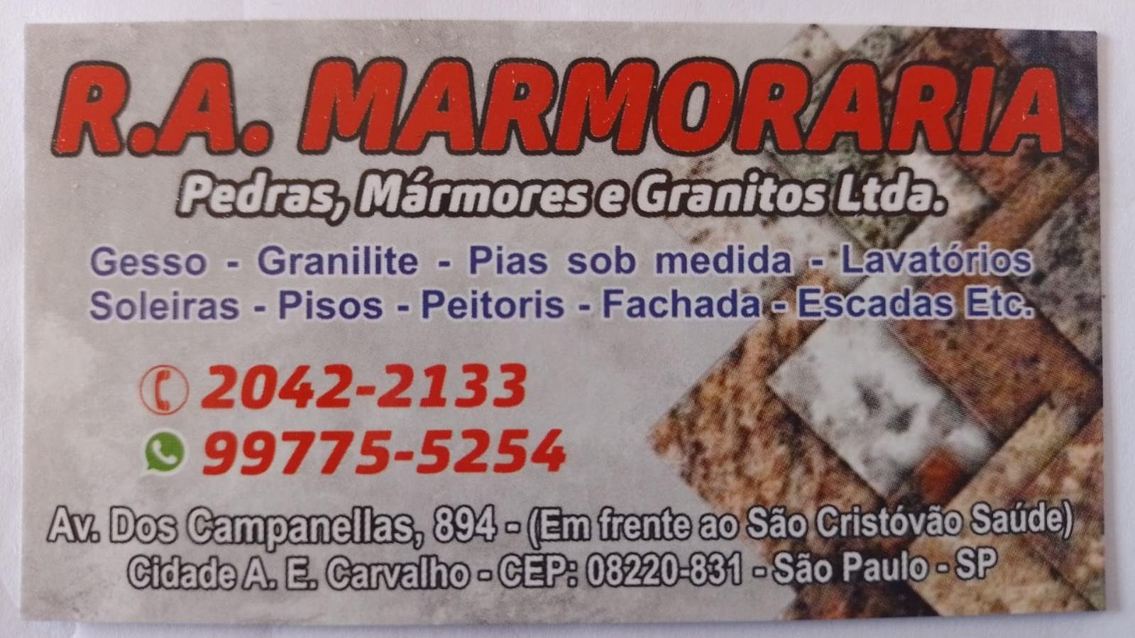 RA Marmoraria em Itaquera