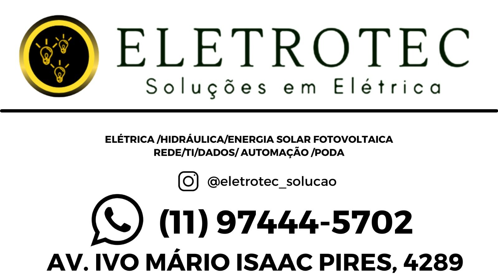 Eletrotec Solução em Instalação  Elétrica em Vargem Grande Paulista