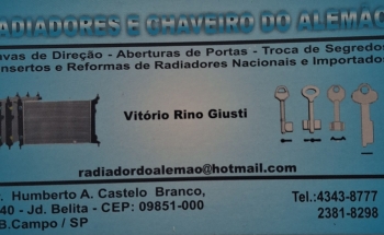 Radiadores e Chaveiro do Alemão em São Bernardo do Campo