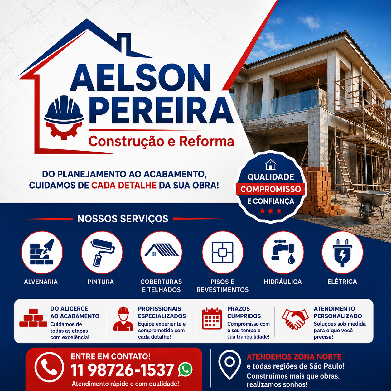 Aelson Construção e Reforma na Zona Norte