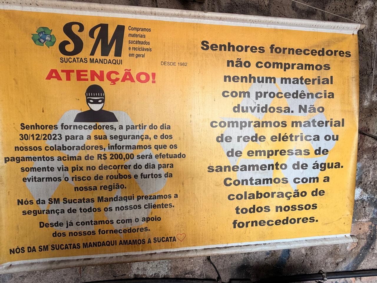 Comércio de Sucatas Mandaqui na Zona Norte
