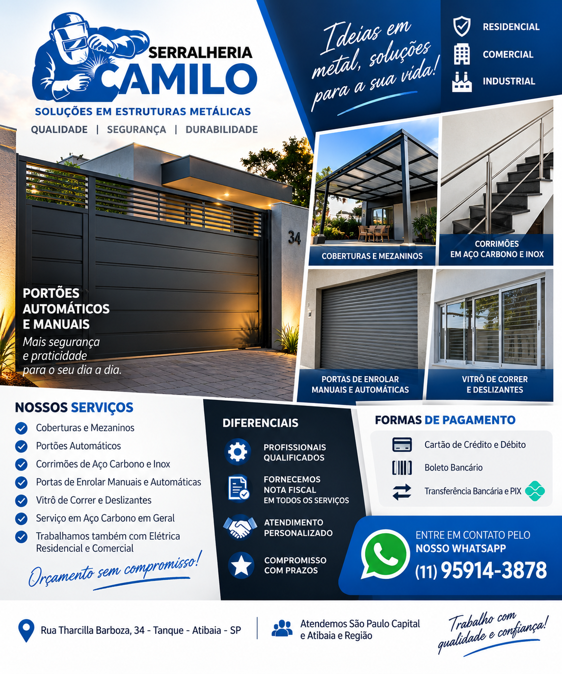 Serralheria Camilo - Serralheiro em Atibaia