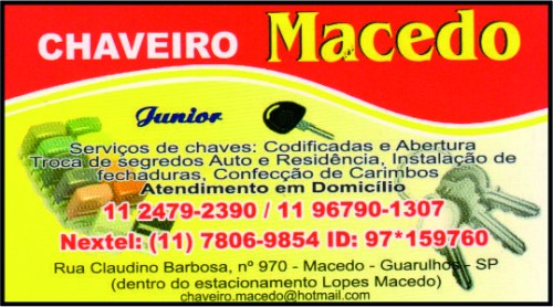 CHAVEIRO MACEDO