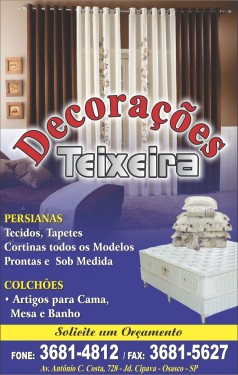 DECORAÇÕES TEIXEIRA - Cortinas em Osasco