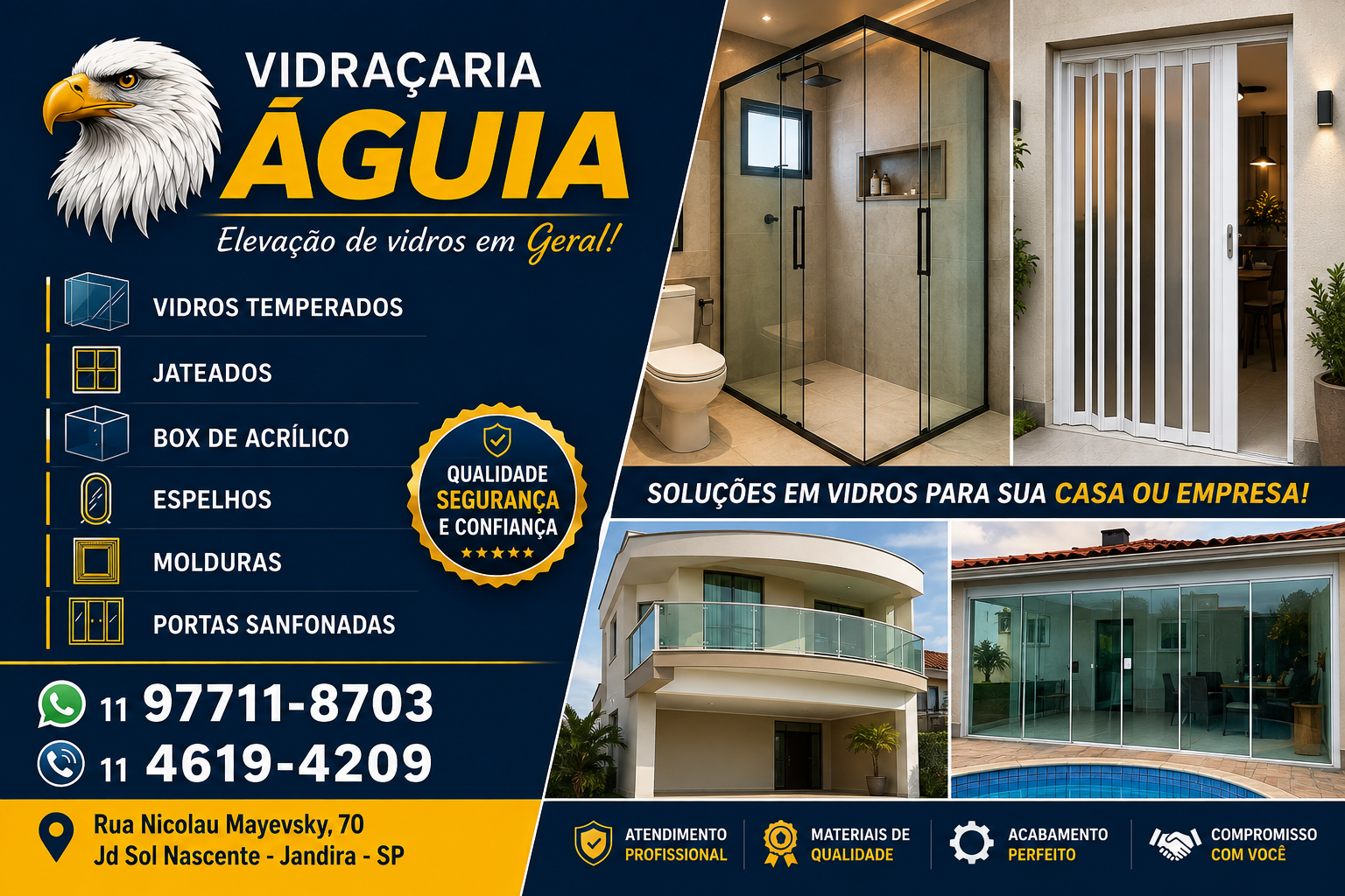 Vidraçaria Águia - Vidraçaria em Jandira